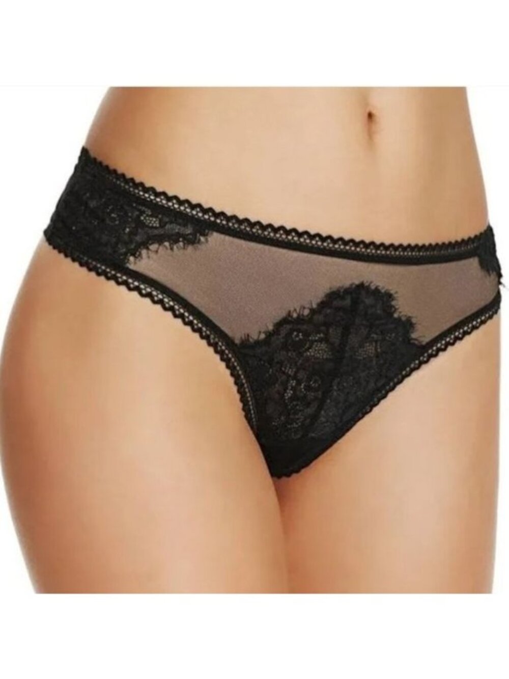 Thistle and Spire Revolve Mirage Lace Thong XL Black New Eyelash Lace Elegant
